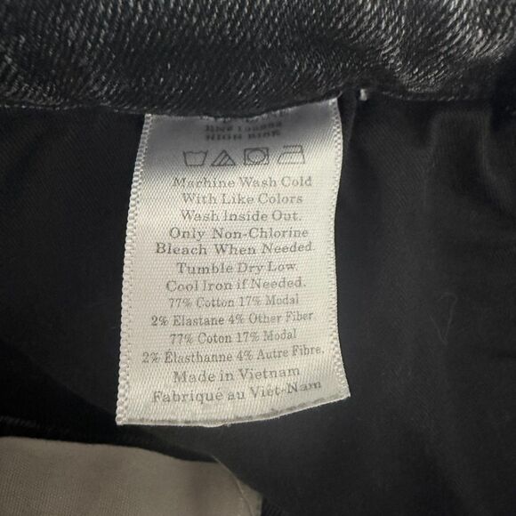 EVERLANE The Authentic Stretch High Rise Skinny Button Fly 27 Washed Black B42 - Picture 6 of 6